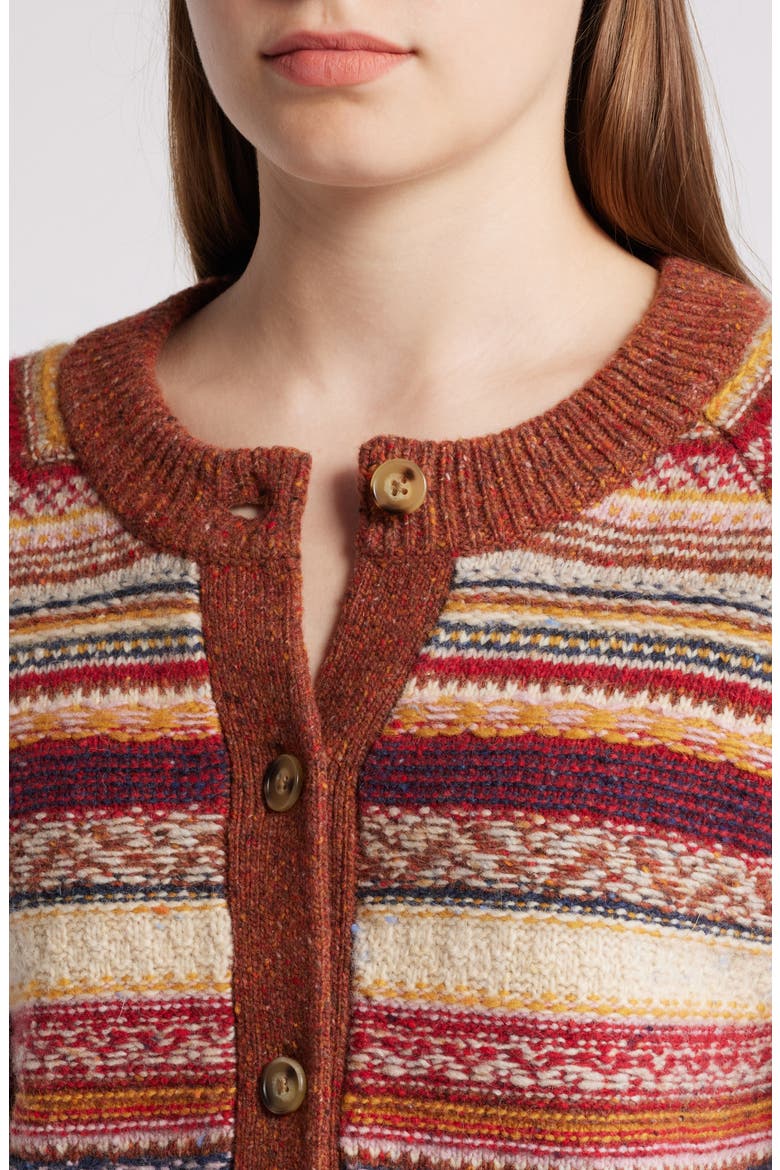 Fair Isle Wool Blend Cardigan, Alternate, color, ORCHARD FAIRISLE