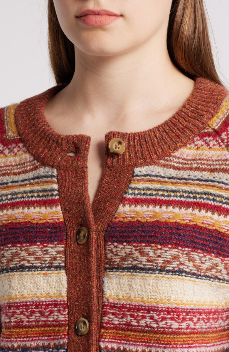 Faherty Fair Isle Wool Blend Cardigan, Alternate, color, 