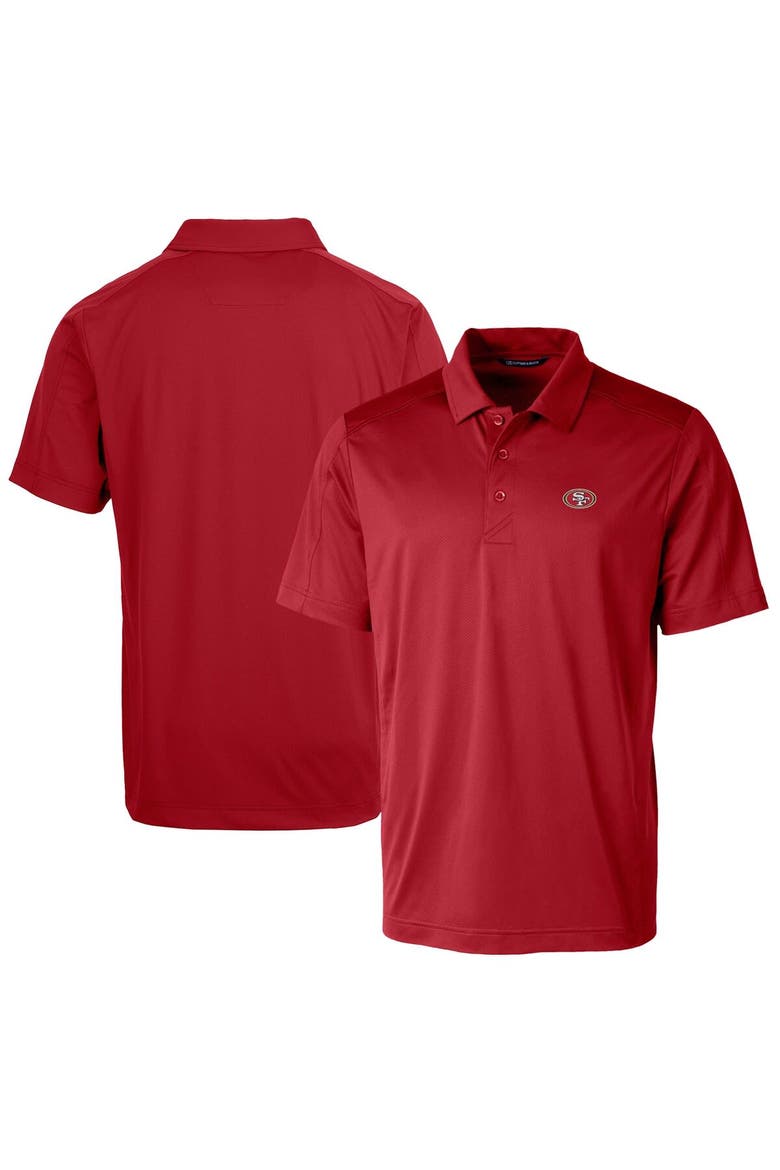 Men's Cutter & Buck Scarlet San Francisco 49ers Logo Prospect Textured Stretch Big & Tall Polo, Main, color, Cardinal