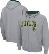 COLOSSEUM Men's Colosseum Heathered Gray Baylor Bears Arch & Logo 3.0 Full-Zip Hoodie