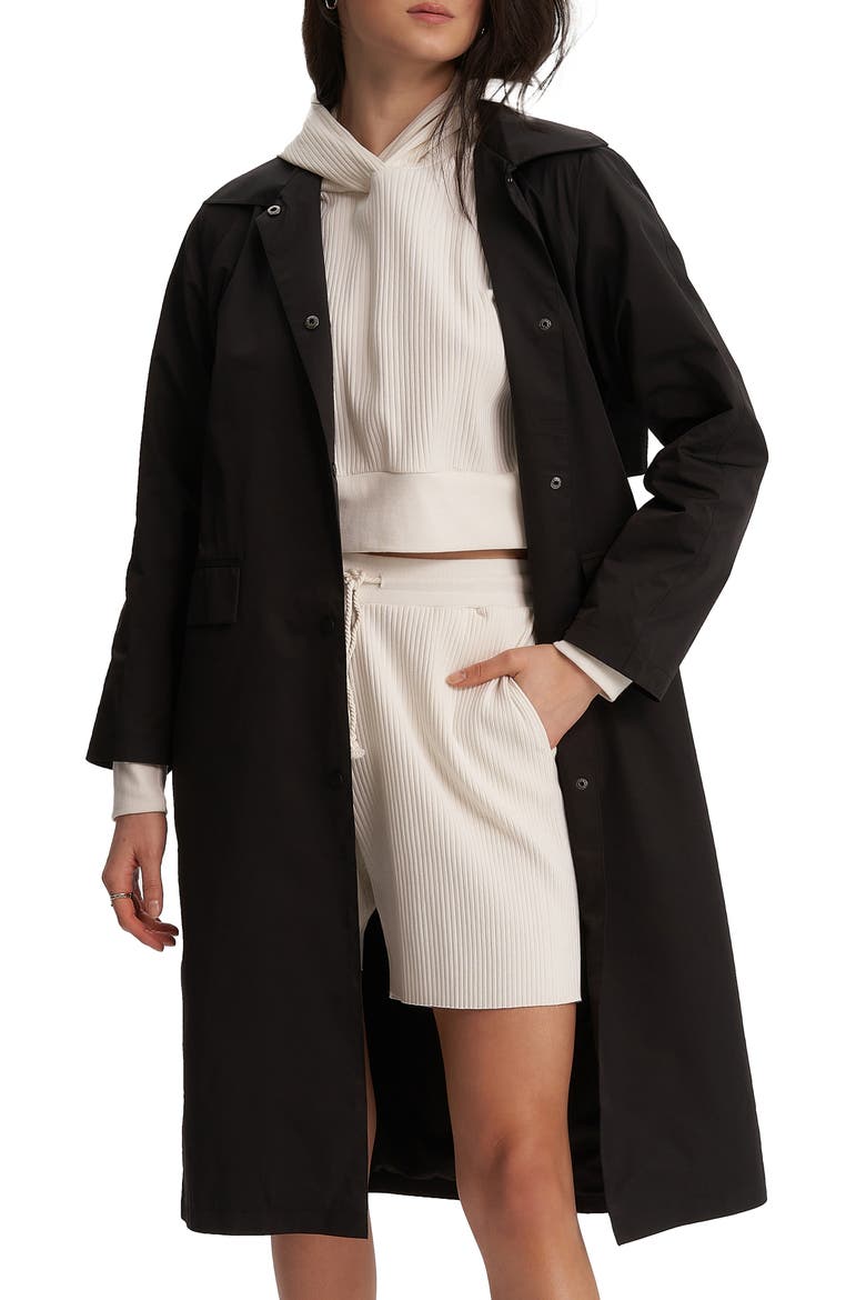 Janie Long Rain Jacket, Alternate, color, BLACK
