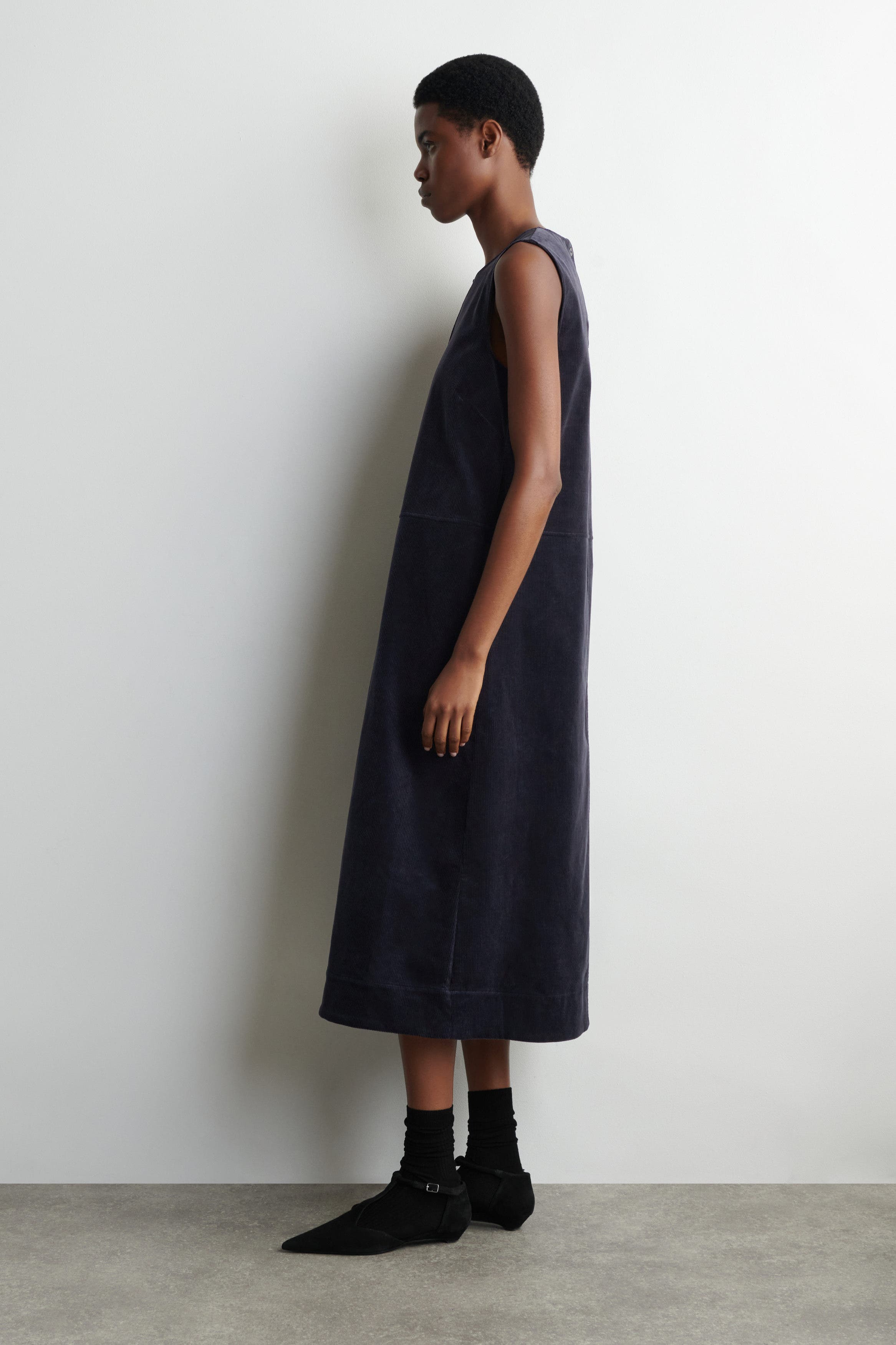 A-Line Corduroy Midi Dress - image 2