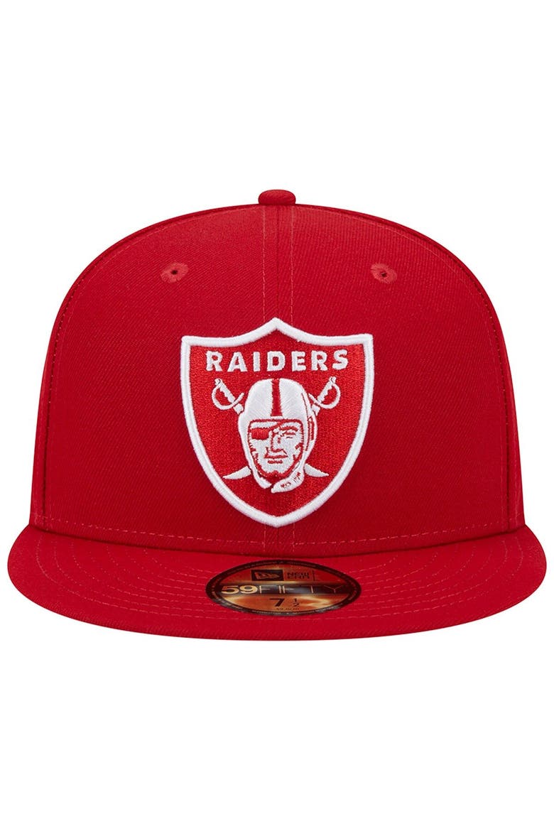 Men's New Era Scarlet Las Vegas Raiders Super Bowl XVIII Main Patch 59FIFTY Fitted Hat, Alternate, color, Scarlet