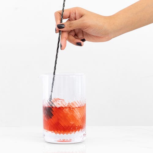A Bar Above Cocktail Mixing Glass, Deco Style In Glass