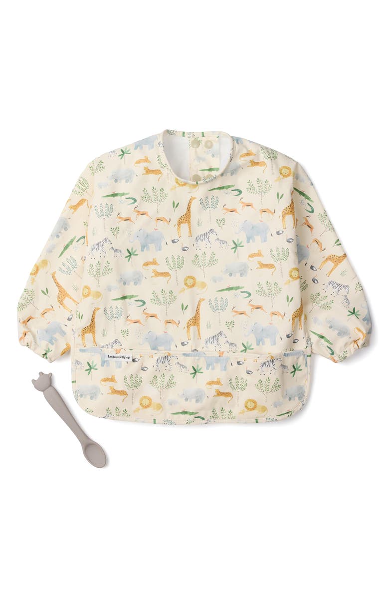 Loulou Lollipop Long Sleeve Bib & Learning Spoon Set, Main, color, 