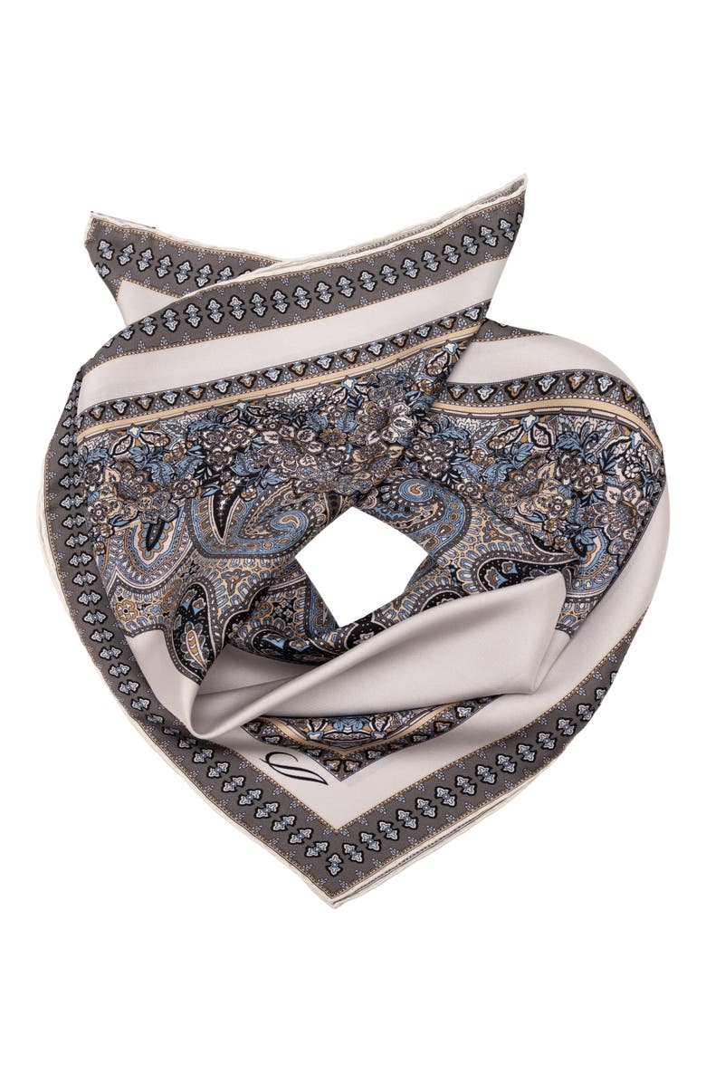 Elizabetta Marcello - Silk Neckerchief for Men, Alternate, color, Grey And Blue