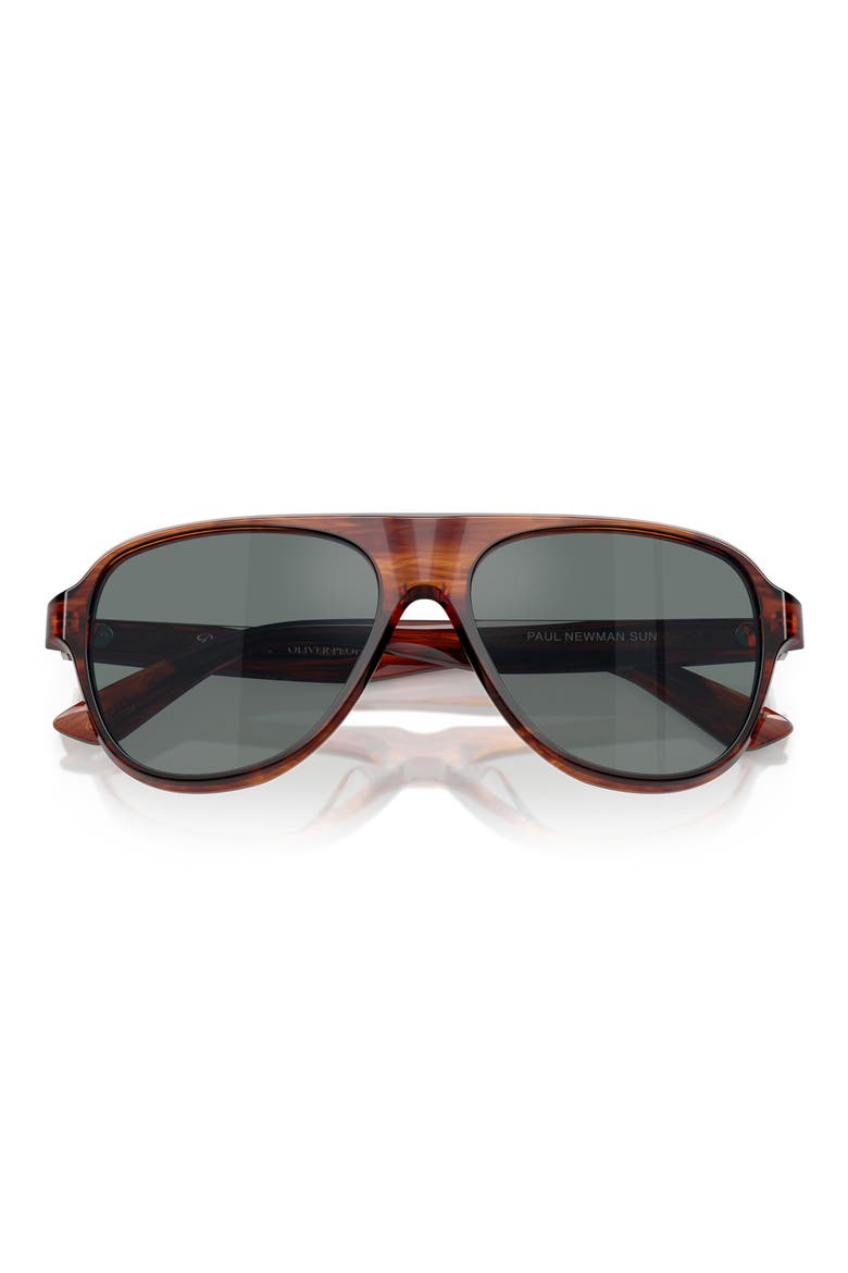 Paul Newman 57mm Pilot Sunglasses, Alternate, color, DARK AMBER SMOKE / REGAL BLUE