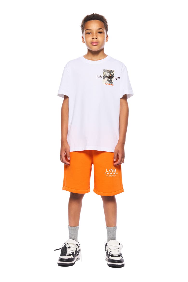 Kids' Logo Basic Fleece Shorts, Alternate, color, ORANGE TIGER