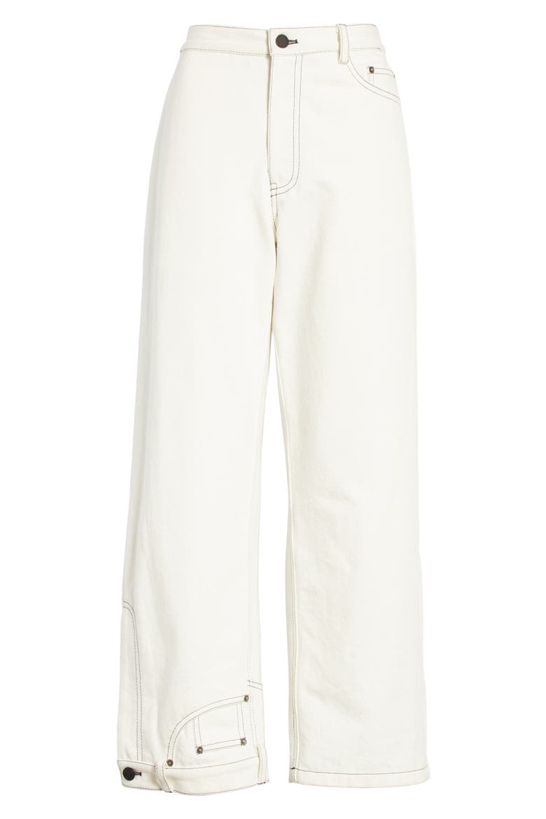 High Waist Crop Wide Leg Jeans, Alternate, color, WHITE