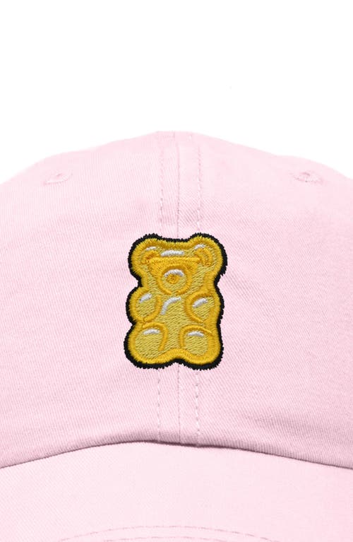 Dalix Yellow Gummy Embroidered Dad Cap In Washed Pink