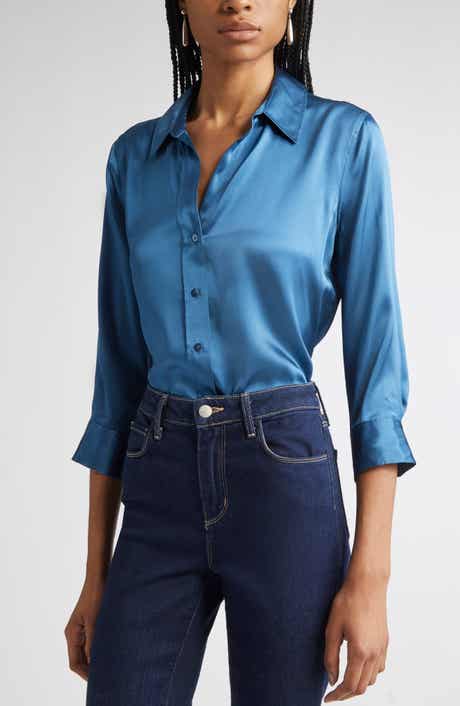 L'AGENCE Dani Silk Charmeuse Blouse
