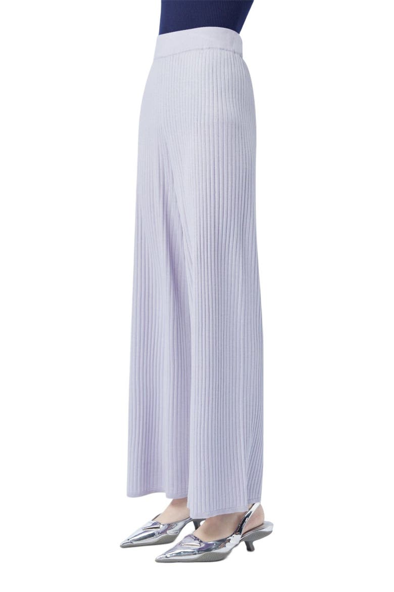 Rib-Knit Silk Cashmere Blend Pants, Alternate, color, purple heather