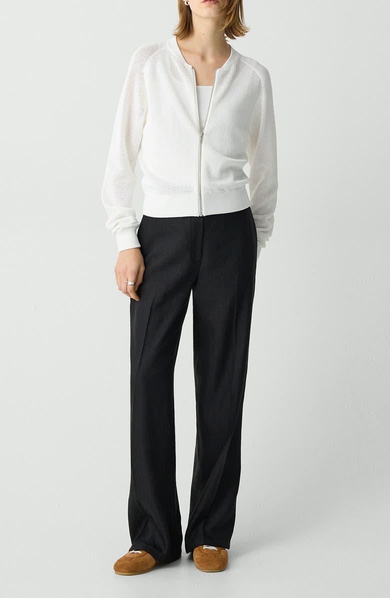 Theory Pointelle Bomber Jacket, Alternate, color, 