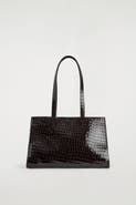 COS Gallery Tote Bag - Croc-effect Leather