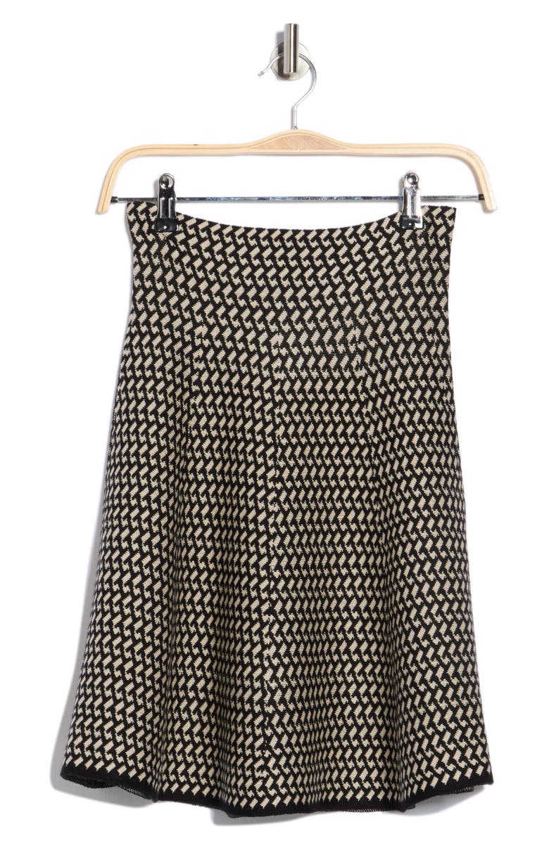 MAX STUDIO Mini Sweater Skirt, Main, color, Black/ Bone Hook