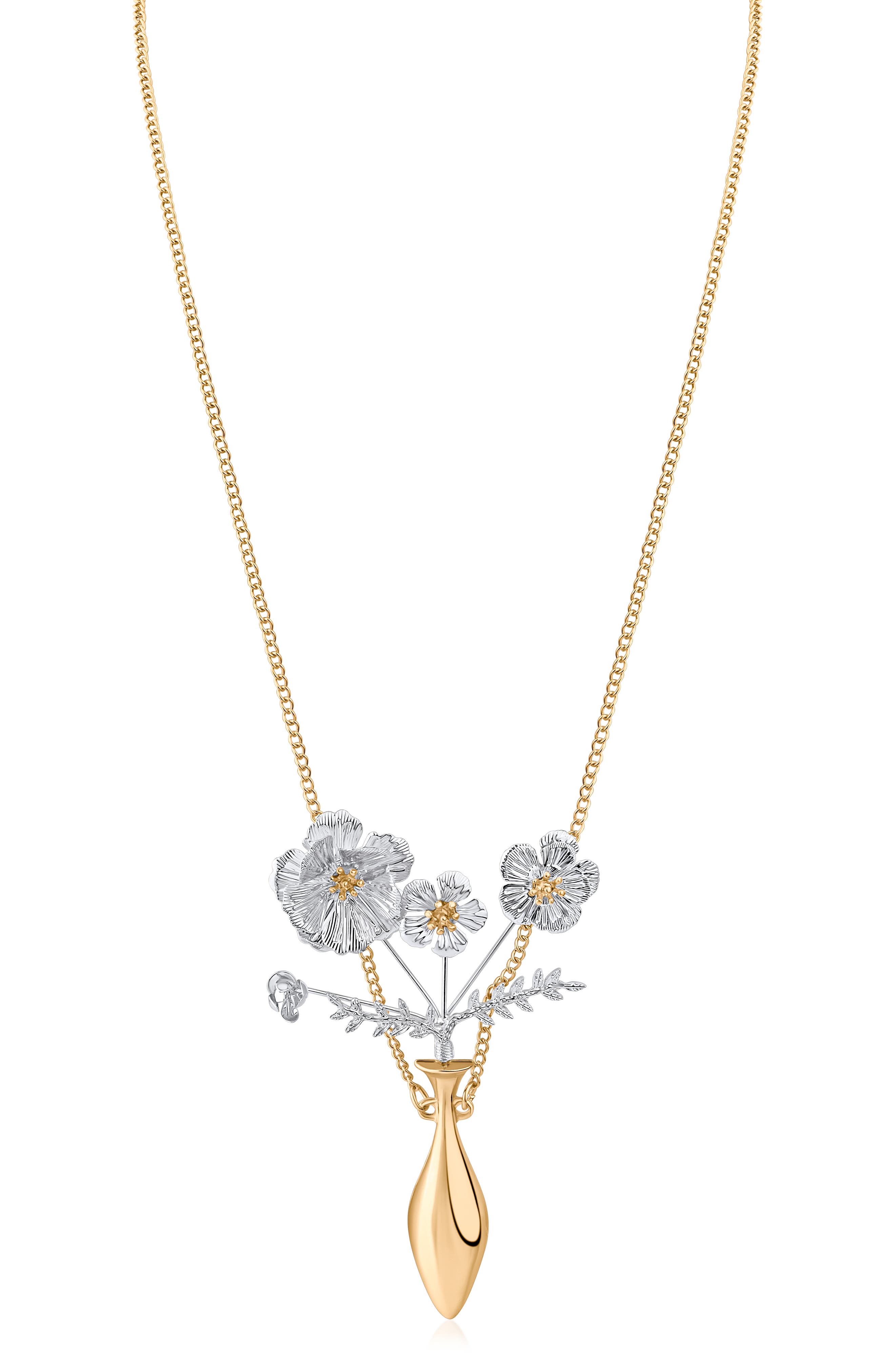 JARDIN Floral Vase Pendant Necklace