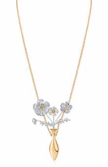 JARDIN Floral Vase Pendant Necklace