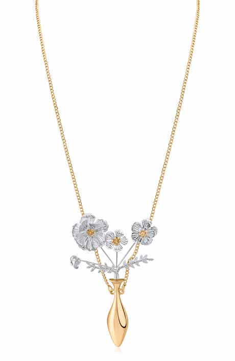 JARDIN Floral Vase Pendant Necklace