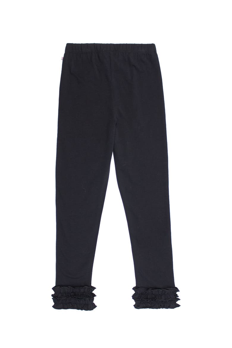 Girls Ruffle Leggings, Alternate, color, Black