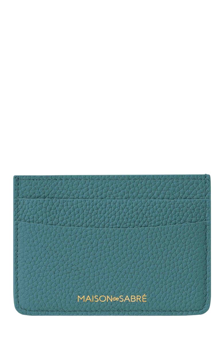 MAISON de SABRÉ Leather Card Holder, Main, color, Bondi Blue