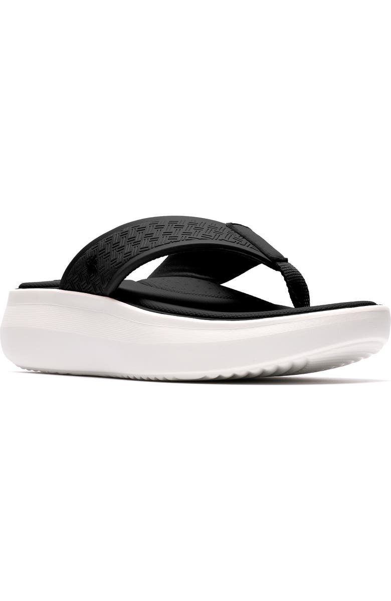 Clarks<sup>®</sup> Solevana Wedge Flip Flop, Main, color, Black