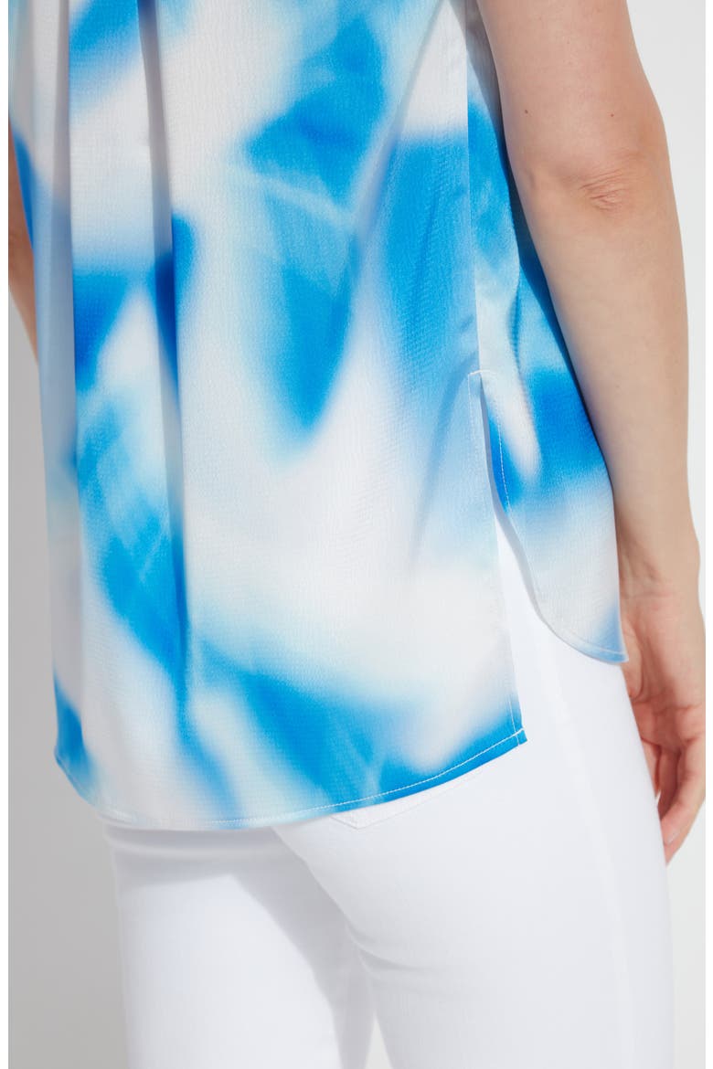 Coraline Print V-Neck Top, Alternate, color, DIGITAL BLUES