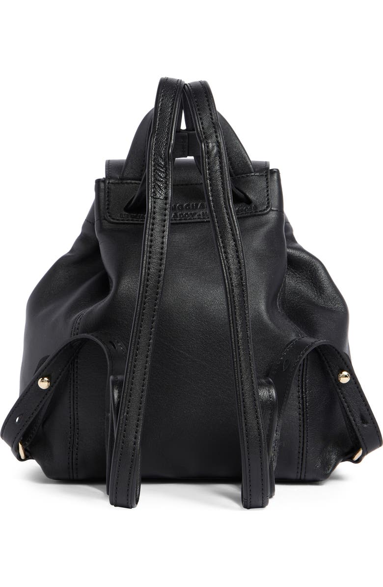 Longchamp Embroidered Leather Backpack, Alternate, color, Black/Fig/Khaki