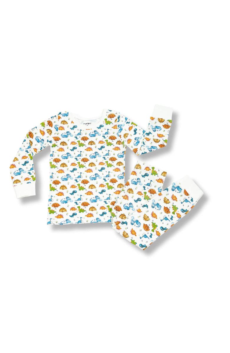 Norani Kids Organic Two-Piece Pajama Set, Main, color, Dinosaurs
