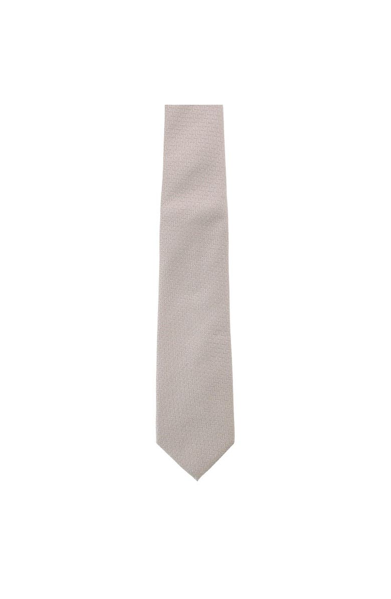 Trafalgar Baldwin Metallic Dash Silk Business Necktie, Alternate, color, Champagne
