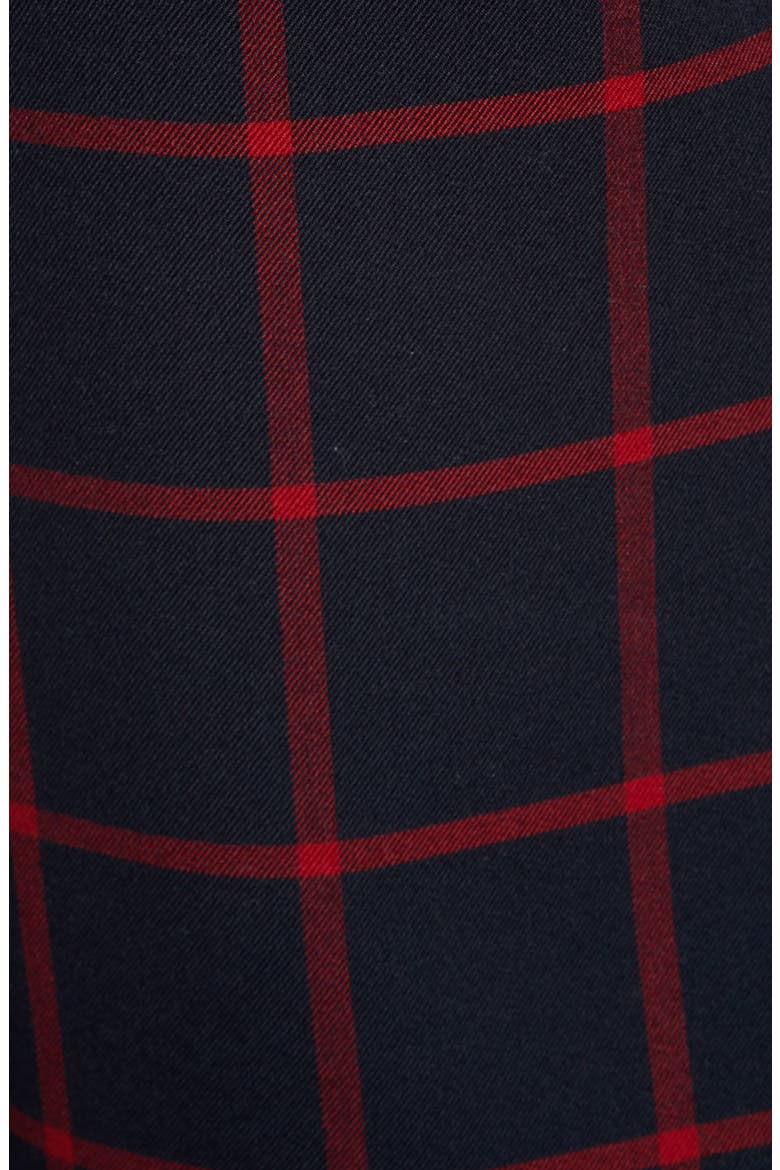 Windowpane Check Ruched Sleeve Blazer, Alternate, color, RICH BLACK