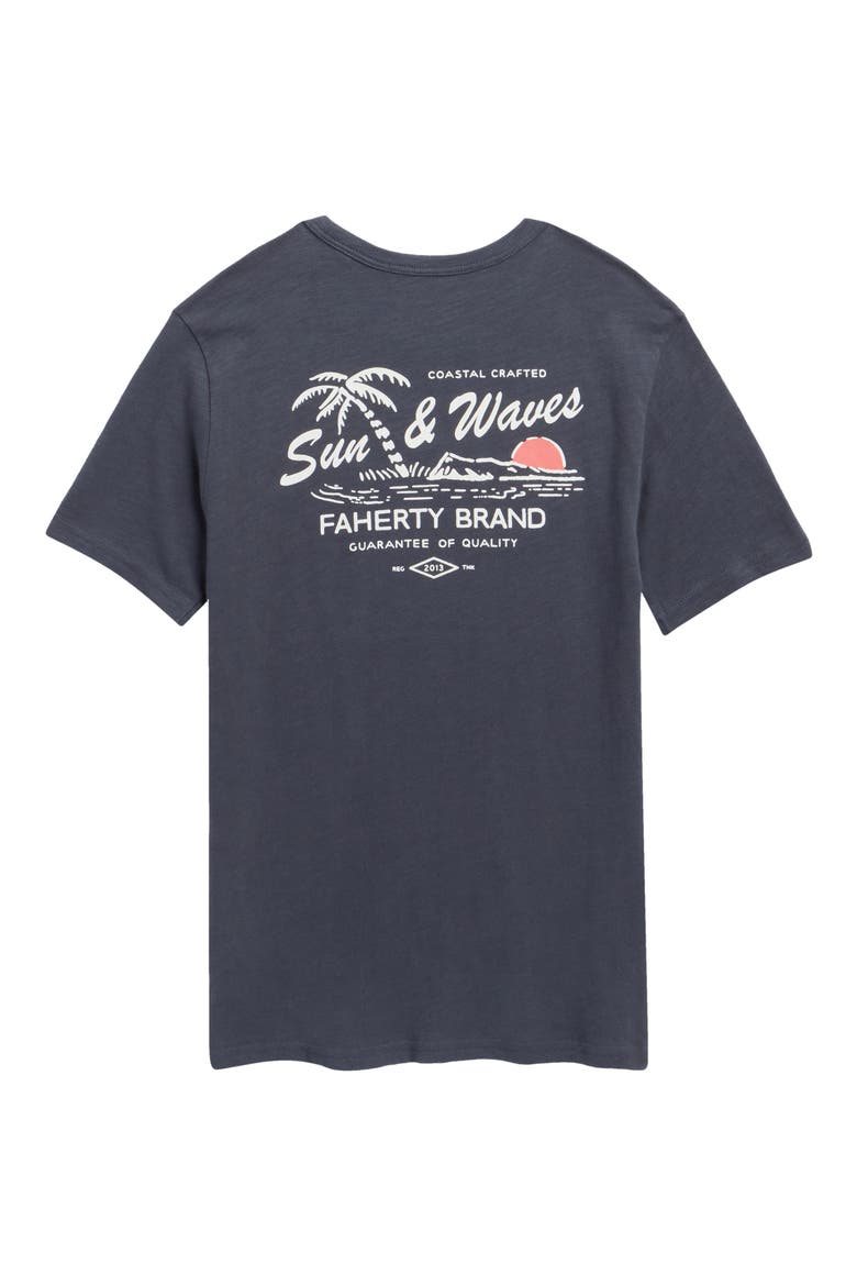 Kids' Palm Sun Washed Graphic T-Shirt, Alternate, color, DUNE NAVY