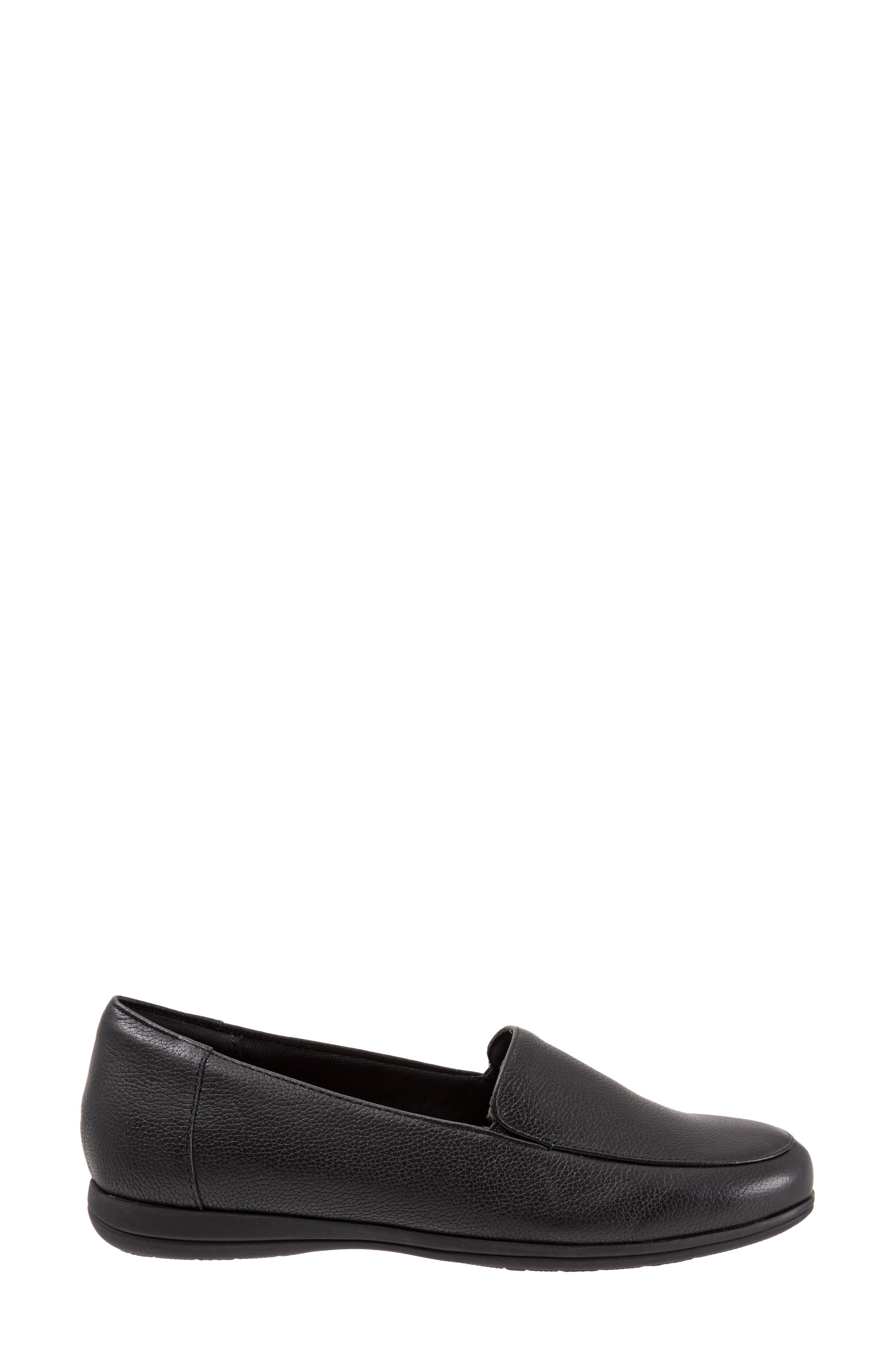 Trotters Deanna Flat, Alternate, color, Black Leather