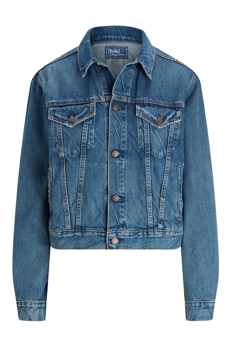 Denim Trucker Jacket, Alternate, color, MEUSE WASH