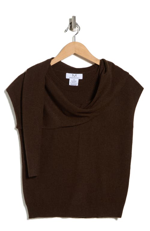 Magaschoni Cashmere Scarf Short Sleeve Sweater In Brown