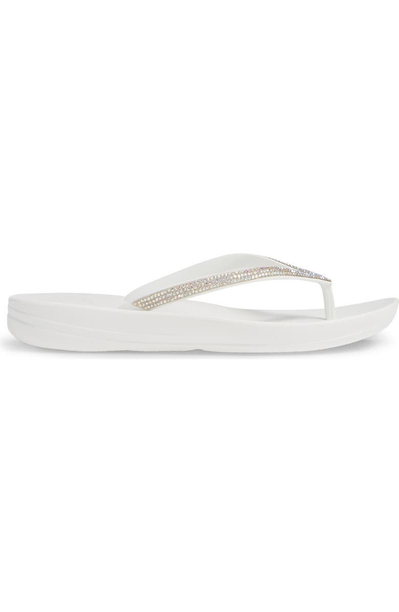 FitFlop iQushion<sup>™</sup> Splash Crystal Flip Flop, Alternate, color, Urban White