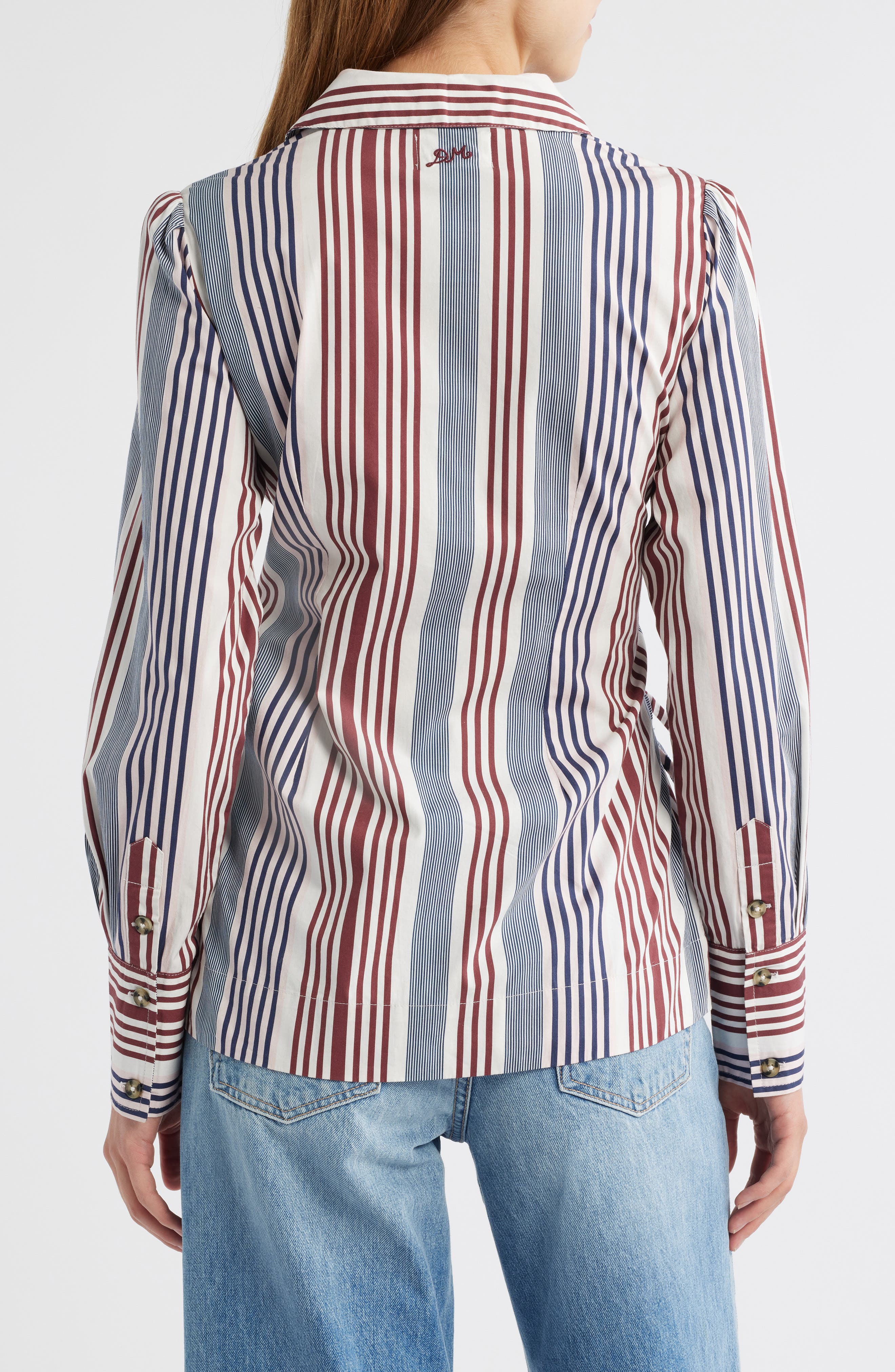 Damson Madder Jilla Stripe Lace-Up Button-Up Shirt (Women) | Nordstrom