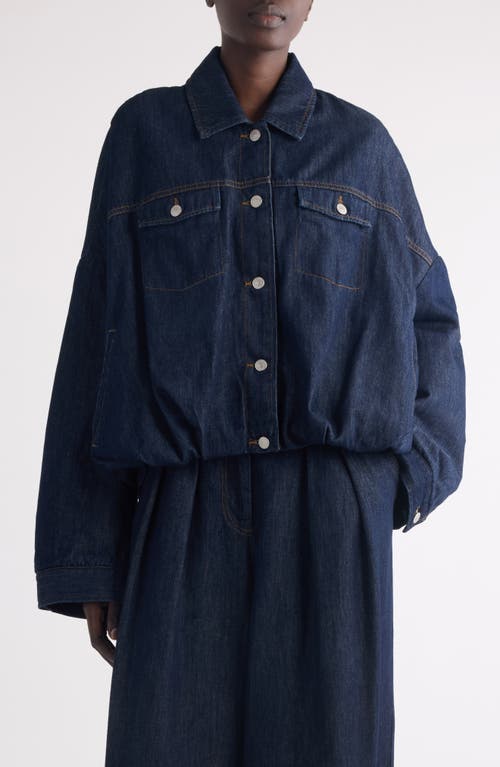 Dries Van Noten Vesto Bubble Hem Denim Jacket In Purple