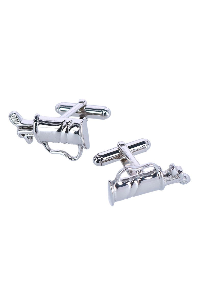Trafalgar Golf Bag Sterling Silver Cuff Links, Main, color,