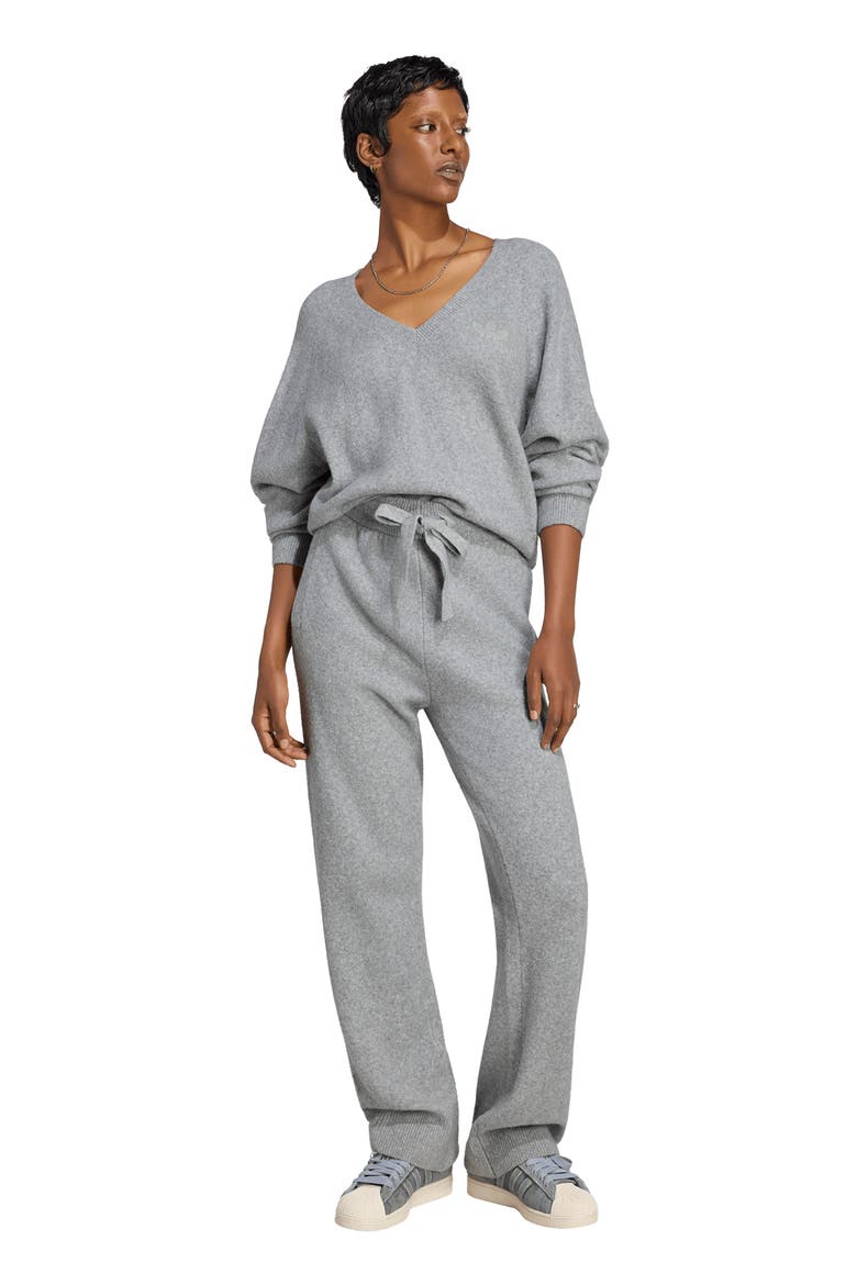 Knit V-Neck Sweater, Alternate, color, MEDIUM GREY HEATHER
