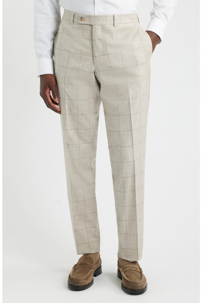 250th Capsule Mason Regular Fit Tan Mélange Windowpane Check Super 150s Wool Suit, Alternate, color, SAND