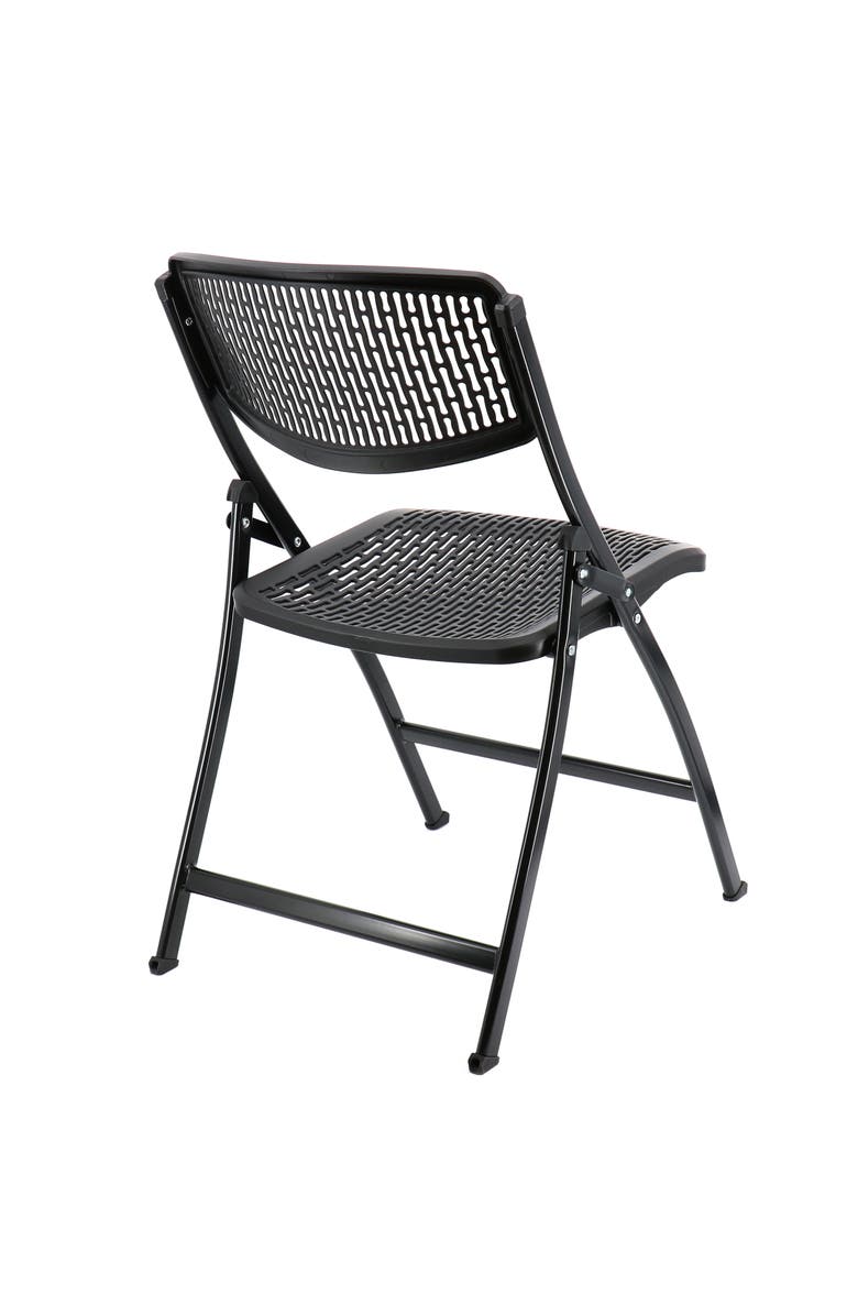 Elama 4 Piece Plastic Mesh Folding Chair, Alternate, color, Black