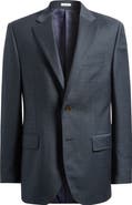 Peter Millar Flynn Classic Fit Dark Green Check Wool Sport Coat