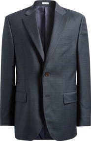 Peter Millar Flynn Classic Fit Dark Green Check Wool Sport Coat