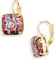 Kate Spade New York glitter small square lever-back earrings