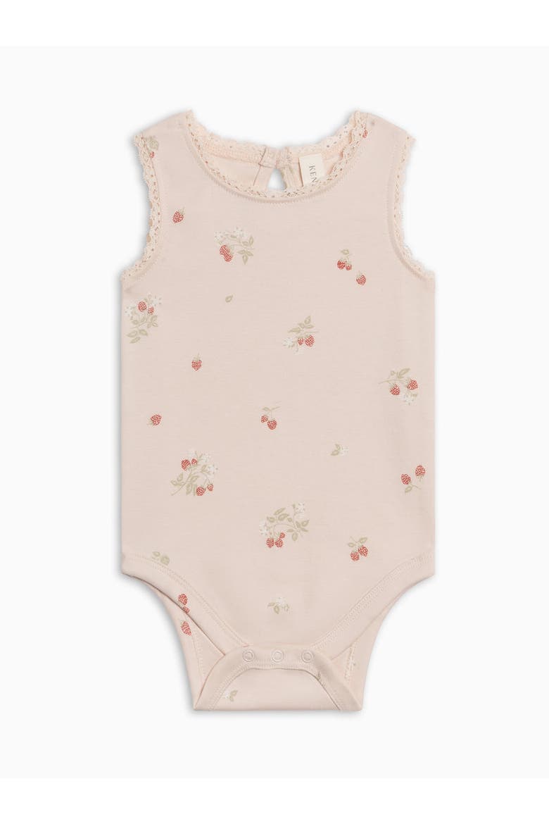 Organic Luna Lace Tank Bodysuit, Alternate, color, Raspberries / Shell + Mint