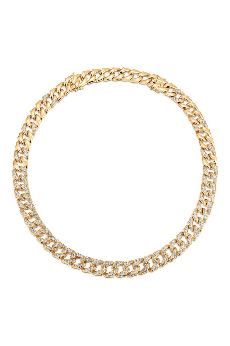 Luci Diamond Link Collar Necklace, Main, color, YELLOW GOLD