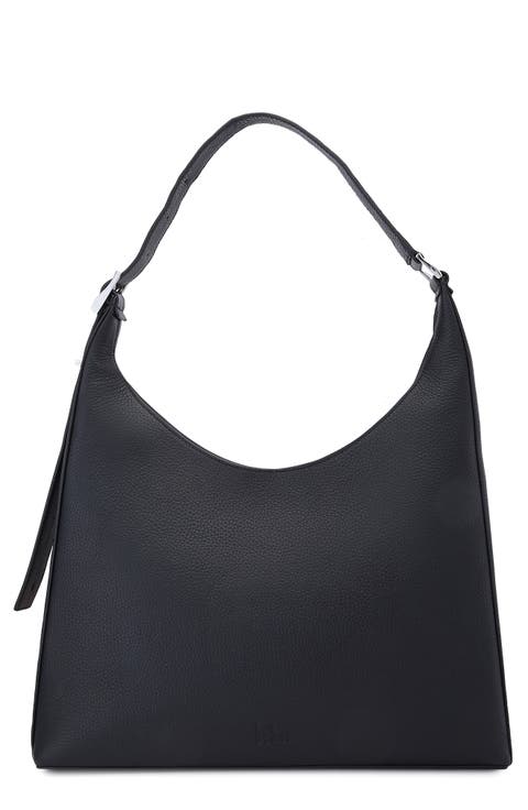 Large Danny Flatiron Pebble Leather Shoulder Bag