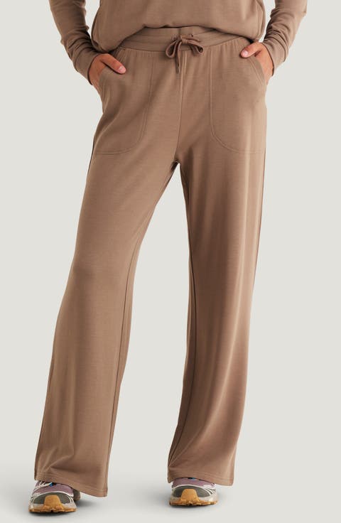 Lightweight Fleece Wide Leg Pants