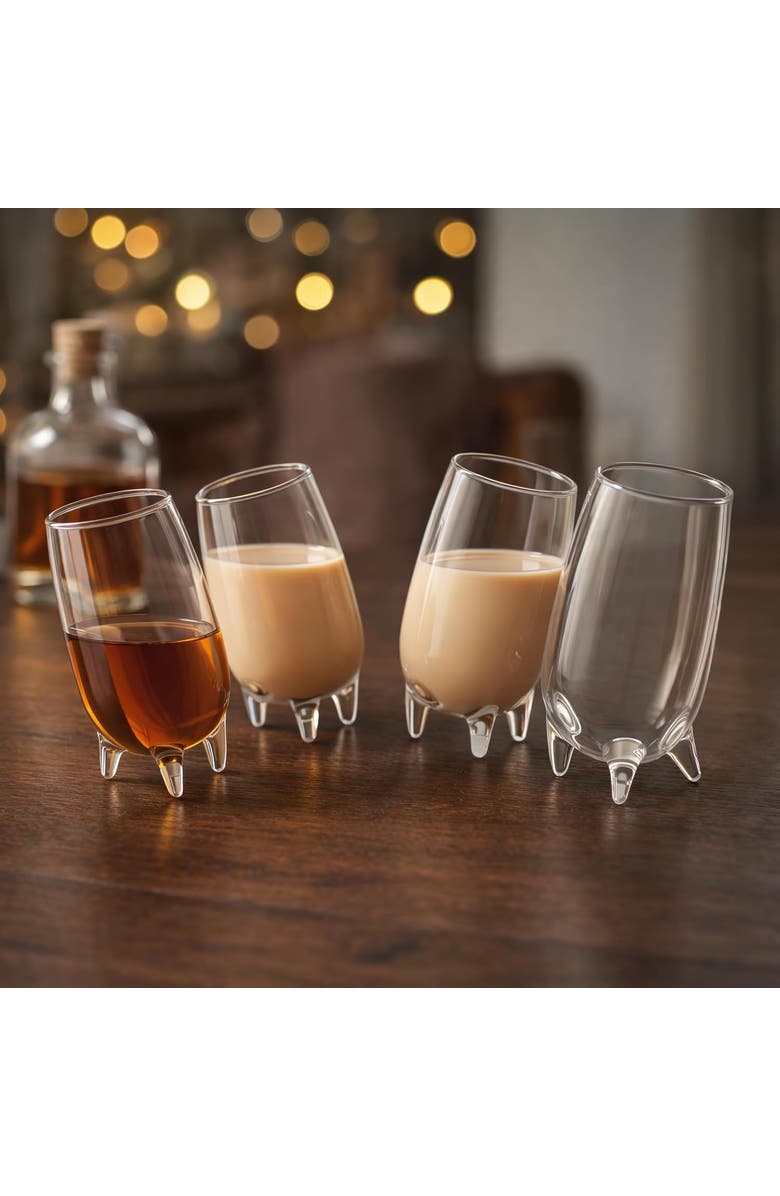 FINAL TOUCH Relax Liqueur Glasses, Set of 4, Alternate, color, Clear
