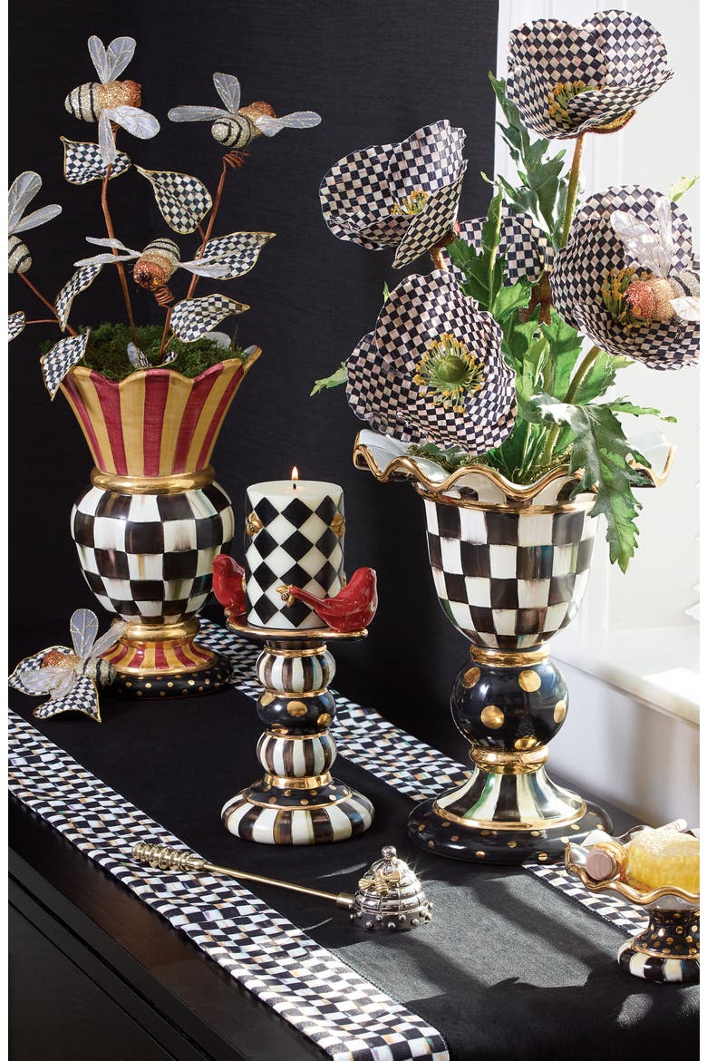Courtly Check Table Runner, Alternate, color, BLACK/ WHITE